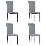 Vidaxl chaises  manger lot de 4 gris clair velours