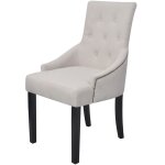 Vidaxl chaises  manger lot de 4 gris crme tissu