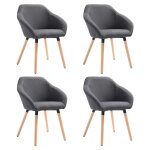 Vidaxl chaises � manger lot de 4 gris fonc� tissu