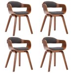 Vidaxl chaises � manger lot de 4 gris fonc� tissu et bois courb�