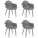 Vidaxl chaises � manger lot de 4 gris pp