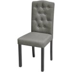 Vidaxl chaises � manger lot de 4 gris tissu