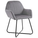 Vidaxl chaises � manger lot de 4 gris velours