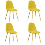 Vidaxl chaises � manger lot de 4 jaune moutarde velours