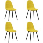 Vidaxl chaises à manger lot de 4 jaune moutarde velours Vidaxl chaises à manger lot de 4 jaune moutarde velours