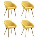 Vidaxl chaises � manger lot de 4 jaune tissu