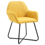Vidaxl chaises à manger lot de 4 jaune tissu Vidaxl chaises à manger lot de 4 jaune tissu