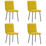 Vidaxl chaises � manger lot de 4 jaune velours