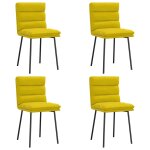 Vidaxl chaises à manger lot de 4 jaune velours Vidaxl chaises à manger lot de 4 jaune velours
