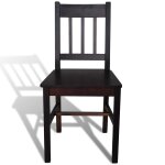Vidaxl chaises � manger lot de 4 marron fonc� pin�de
