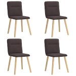 Vidaxl chaises  manger lot de 4 marron fonc tissu