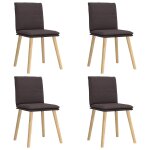 Vidaxl chaises � manger lot de 4 marron fonc� tissu