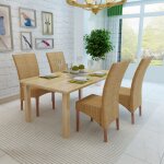Vidaxl chaises  manger lot de 4 marron rotin naturel