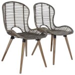 Vidaxl chaises  manger lot de 4 marron rotin naturel