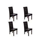 Vidaxl chaises � manger lot de 4 marron similicuir