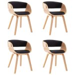 Vidaxl chaises  manger lot de 4 noir bois courb et similicuir