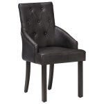 Vidaxl chaises  manger lot de 4 noir cuir de chvre vritable