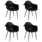 Vidaxl chaises � manger lot de 4 noir pp