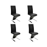 Vidaxl chaises � manger lot de 4 noir similicuir