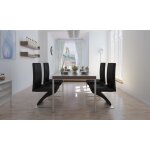 Vidaxl chaises � manger lot de 4 noir similicuir