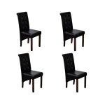 Vidaxl chaises � manger lot de 4 noir similicuir