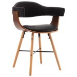 Vidaxl chaises  manger lot de 4 noir similicuir et bois courb