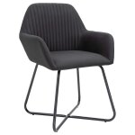 Vidaxl chaises � manger lot de 4 noir tissu