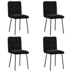 Vidaxl chaises � manger lot de 4 noir velours