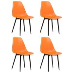 Vidaxl chaises � manger lot de 4 orange pp