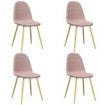 Vidaxl chaises � manger lot de 4 rose velours