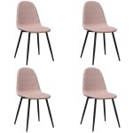 Vidaxl chaises � manger lot de 4 rose velours