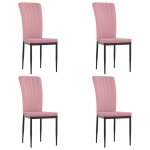 Vidaxl chaises  manger lot de 4 rose velours