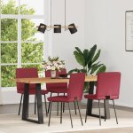 Vidaxl chaises  manger lot de 4 rouge bordeaux similicuir