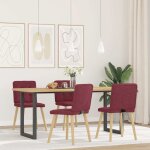 Vidaxl chaises  manger lot de 4 rouge bordeaux tissu