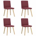 Vidaxl chaises � manger lot de 4 rouge bordeaux tissu