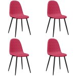 Vidaxl chaises � manger lot de 4 rouge bordeaux velours
