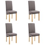 Vidaxl chaises � manger lot de 4 taupe tissu