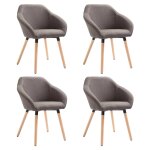 Vidaxl chaises � manger lot de 4 taupe tissu