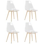 Vidaxl chaises à manger lot de 4 transparent pet Vidaxl chaises à manger lot de 4 transparent pet