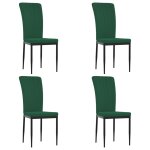 Vidaxl chaises  manger lot de 4 vert fonc velours