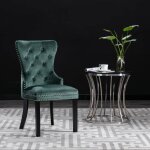 Vidaxl chaises  manger lot de 4 vert fonc velours