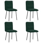 Vidaxl chaises � manger lot de 4 vert fonc� velours
