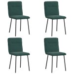 Vidaxl chaises  manger lot de 4 vert fonc velours