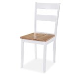 Vidaxl chaises � manger lot de 6 blanc bois d'h�v�a massif