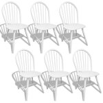 Vidaxl chaises à manger lot de 6 blanc bois d'hévéa solide Vidaxl chaises à manger lot de 6 blanc bois d'hévéa solide