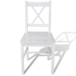 Vidaxl chaises  manger lot de 6 blanc pinde