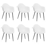 Vidaxl chaises � manger lot de 6 blanc pp
