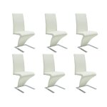 Vidaxl chaises � manger lot de 6 blanc similicuir