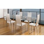 Vidaxl chaises  manger lot de 6 blanc similicuir