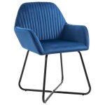 Vidaxl chaises � manger lot de 6 bleu velours